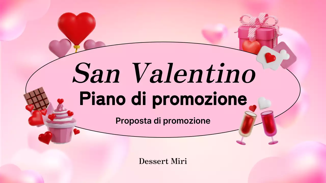 Rosa 3D illustrazione carino piano di San Valentino