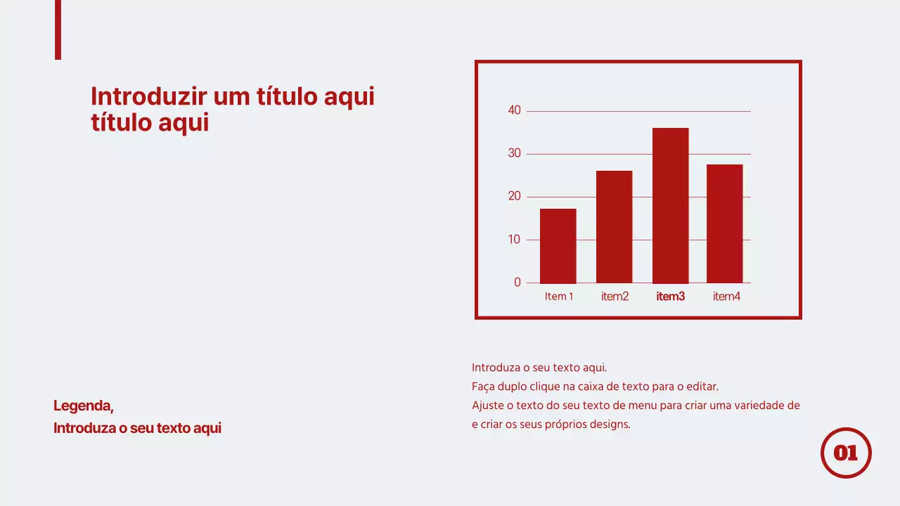 Desenho de gráfico de barras com conceito limpo e vermelho