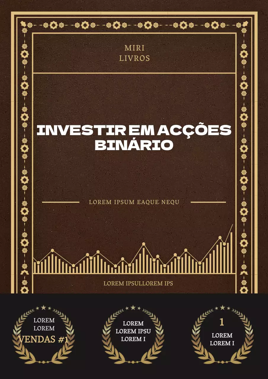 Castanho, capa de livro de negócios de investimento em acções com classe