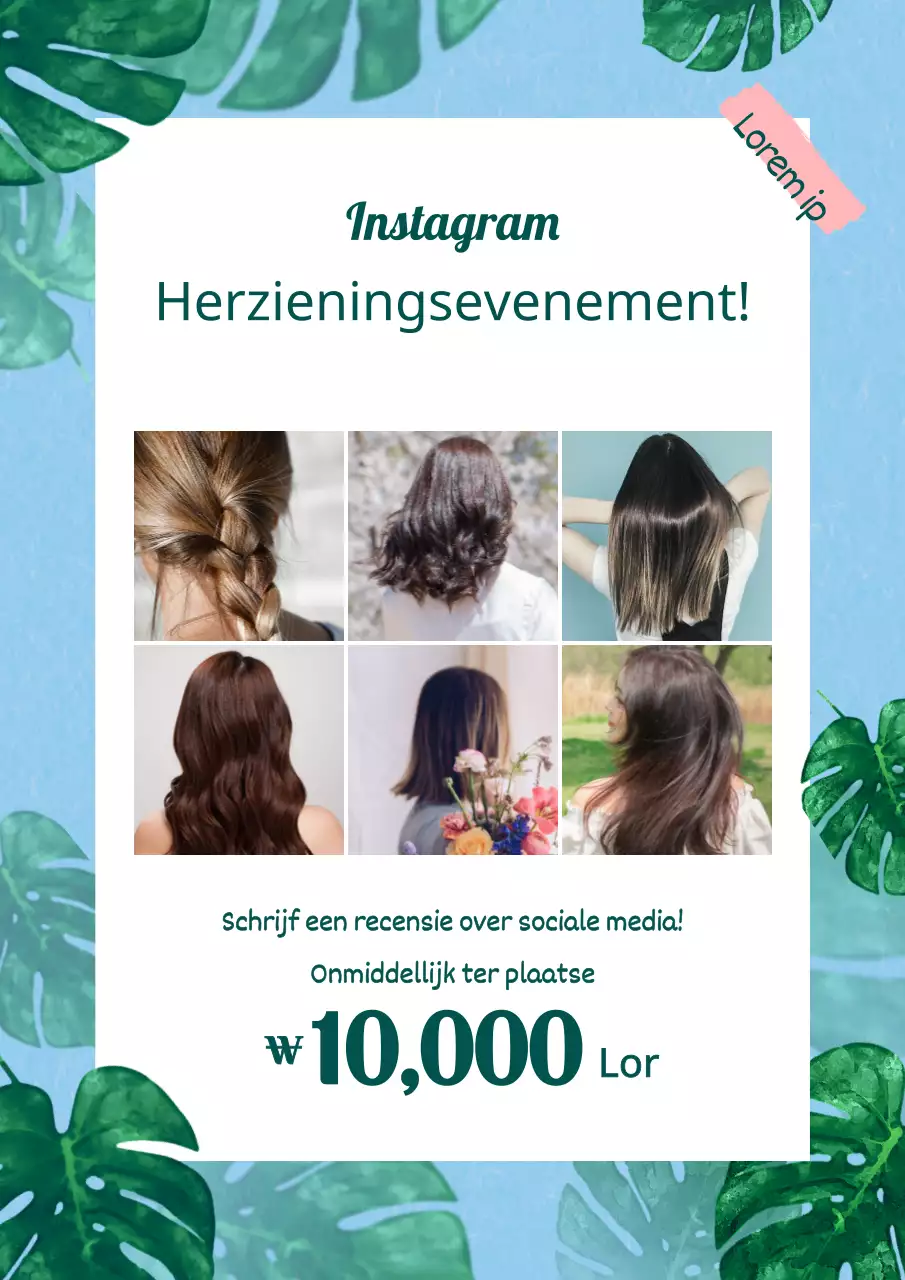 Zomersalon met tropische botanische illustraties in roze en lichtblauw