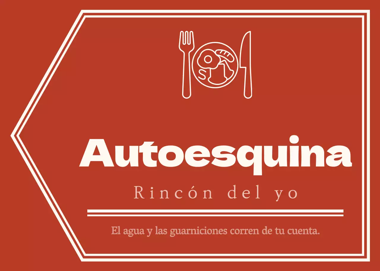 Estilo de flecha sencillo y emocional en rojo y amarillo pálido con indicaciones para la autoesquina