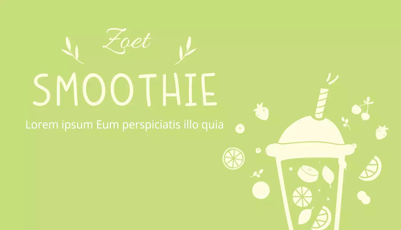 Eenvoudig visitekaartje smoothiewinkel