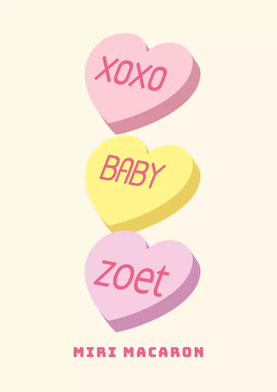 Schattige gele en roze macaron café promotieposter