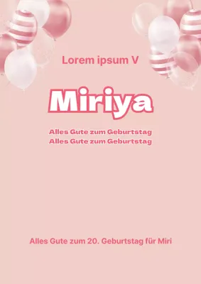 Rosa einfach alles Gute zum Geburtstag Werbe-Design-Poster
