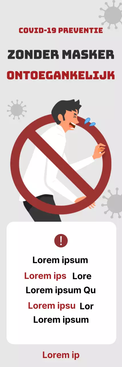 Grijze Rode Geïllustreerde Corona Toegangshandleiding