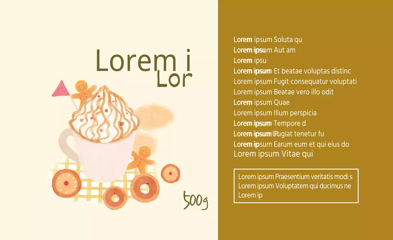 Etichetta in polvere di vaniglia illustrata beige avorio