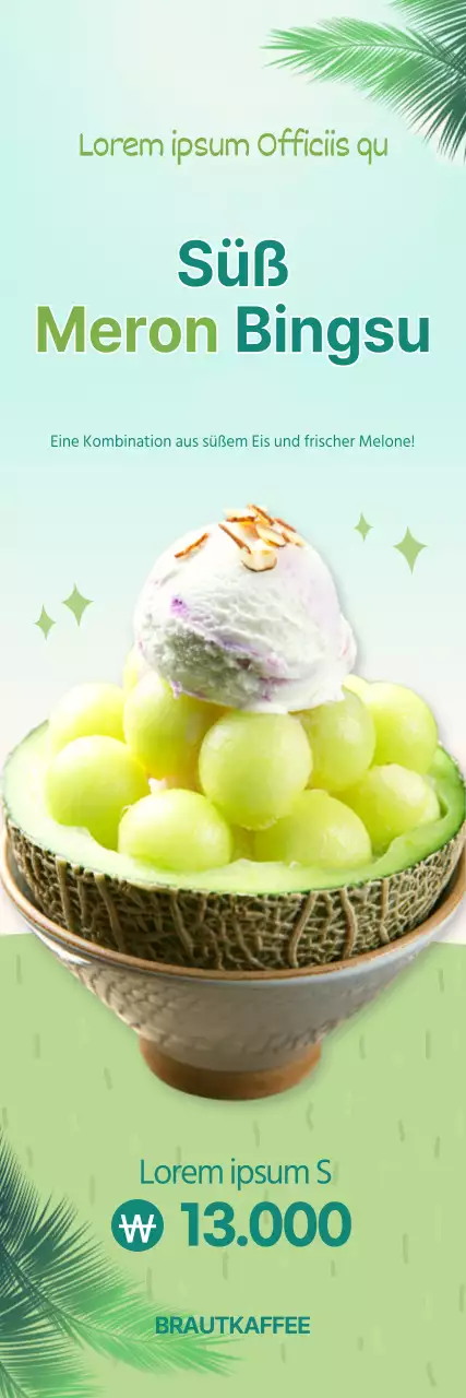 Limonengrünes rasiertes Eis Cooles SommercaféMenu-Promotion-Banner