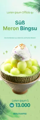 Limonengrünes rasiertes Eis Cooles SommercaféMenu-Promotion-Banner