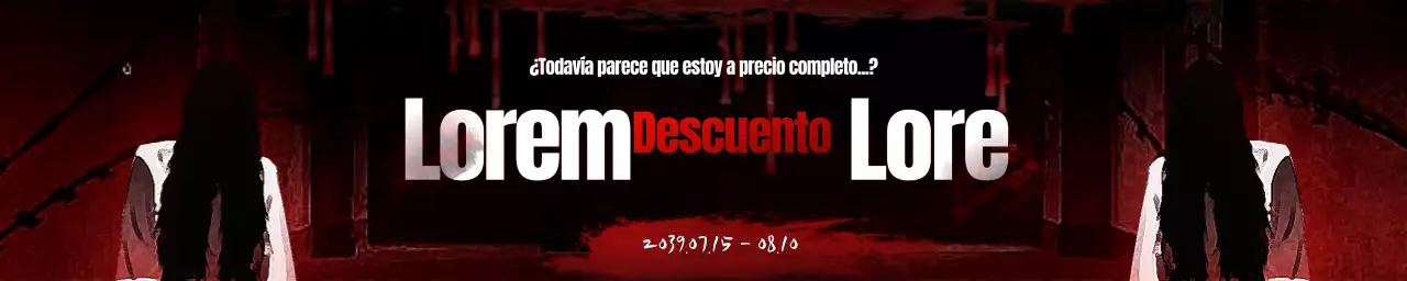 Venta de conceptos de terror en rojo y negro