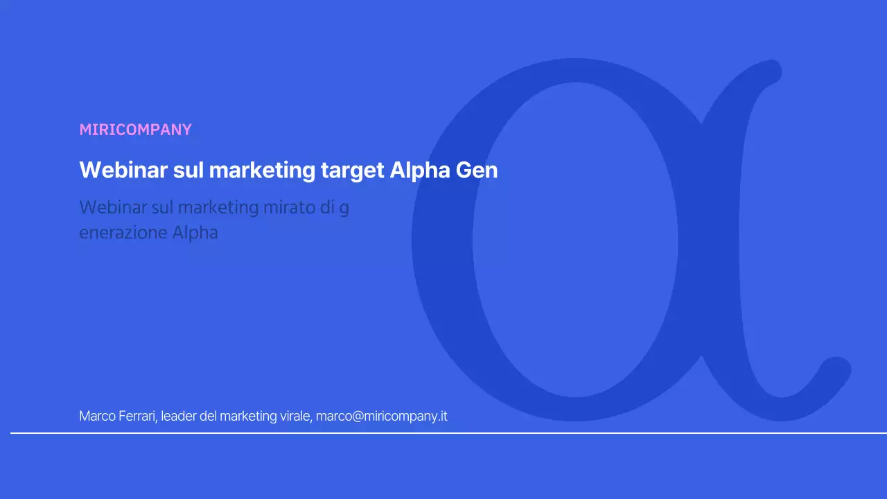 Alpha Generation Target Marketing Webinars Webinars Classi online Business Sfondi virtuali