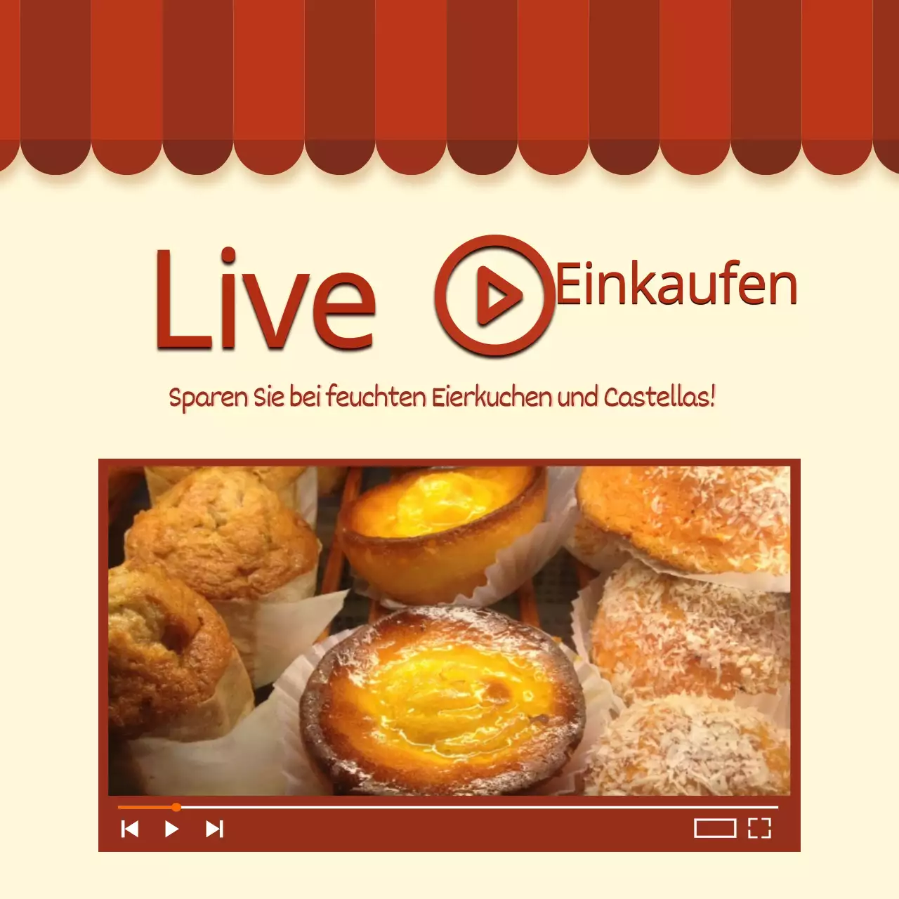Werben Sie für einen Livestream zum Thema Laden in Rot und Orange