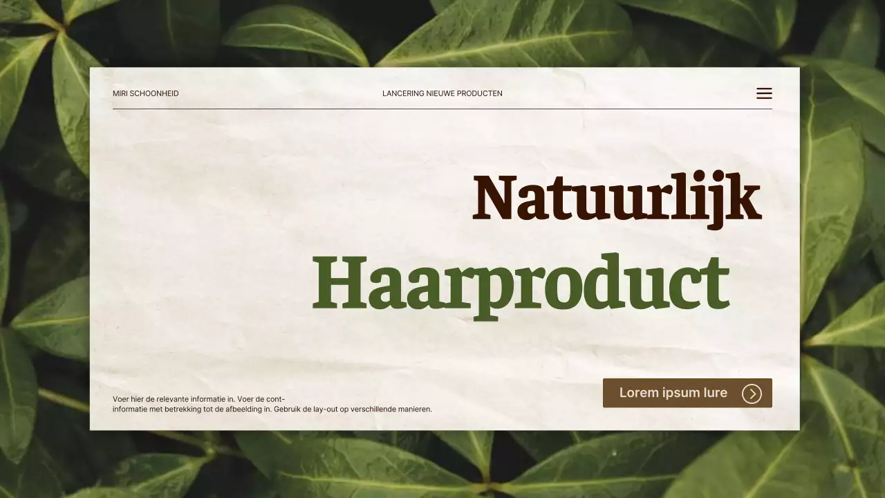 Nieuwe natuurlijke haarproducten in groen en beige