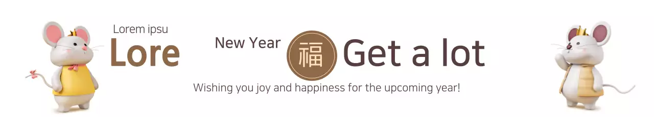 Banner de cartão de felicitações de ano novo tradicional branco