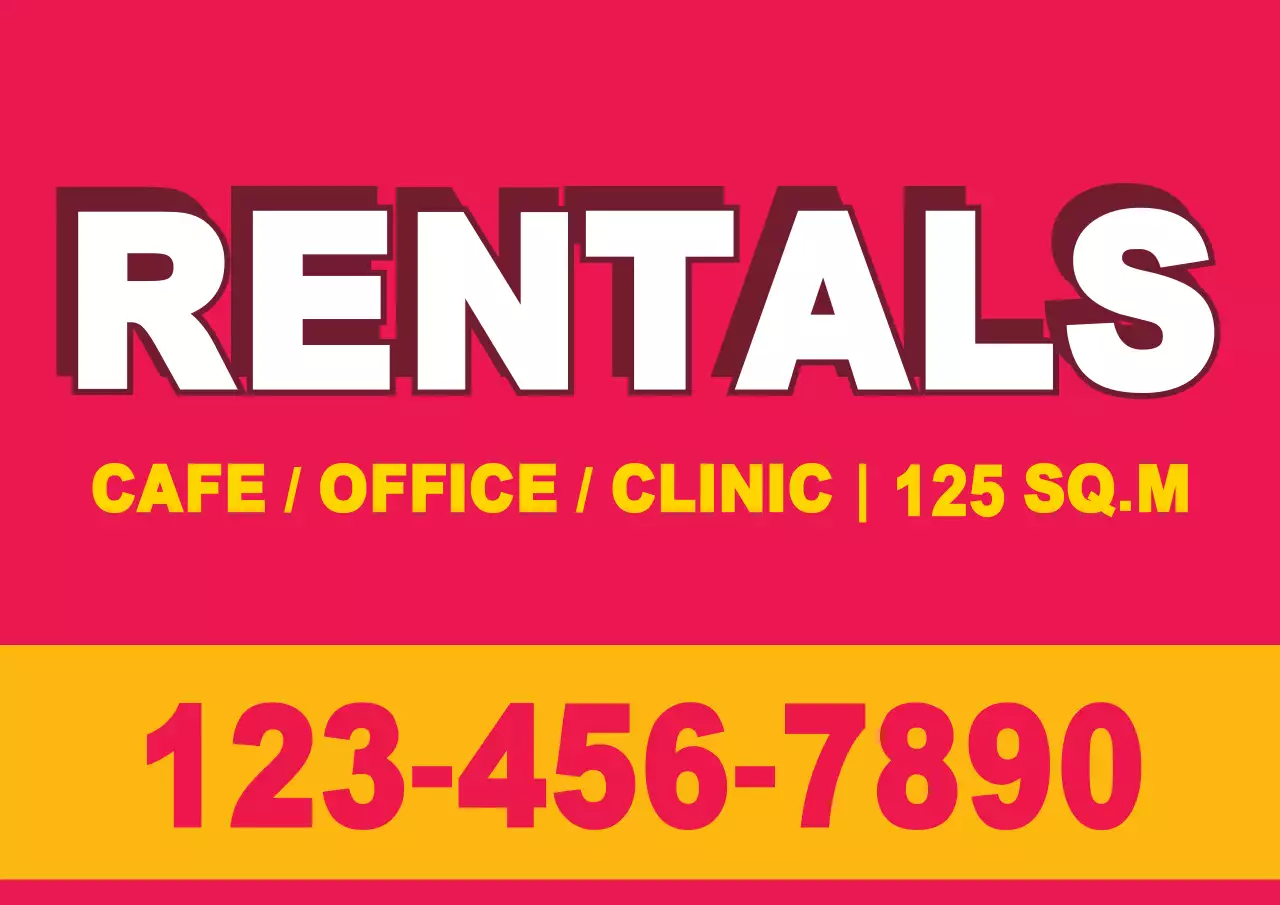 Red Bold Rentals Promotion Poster