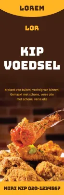Promoot kiprestaurants met bruine en gele contrasten