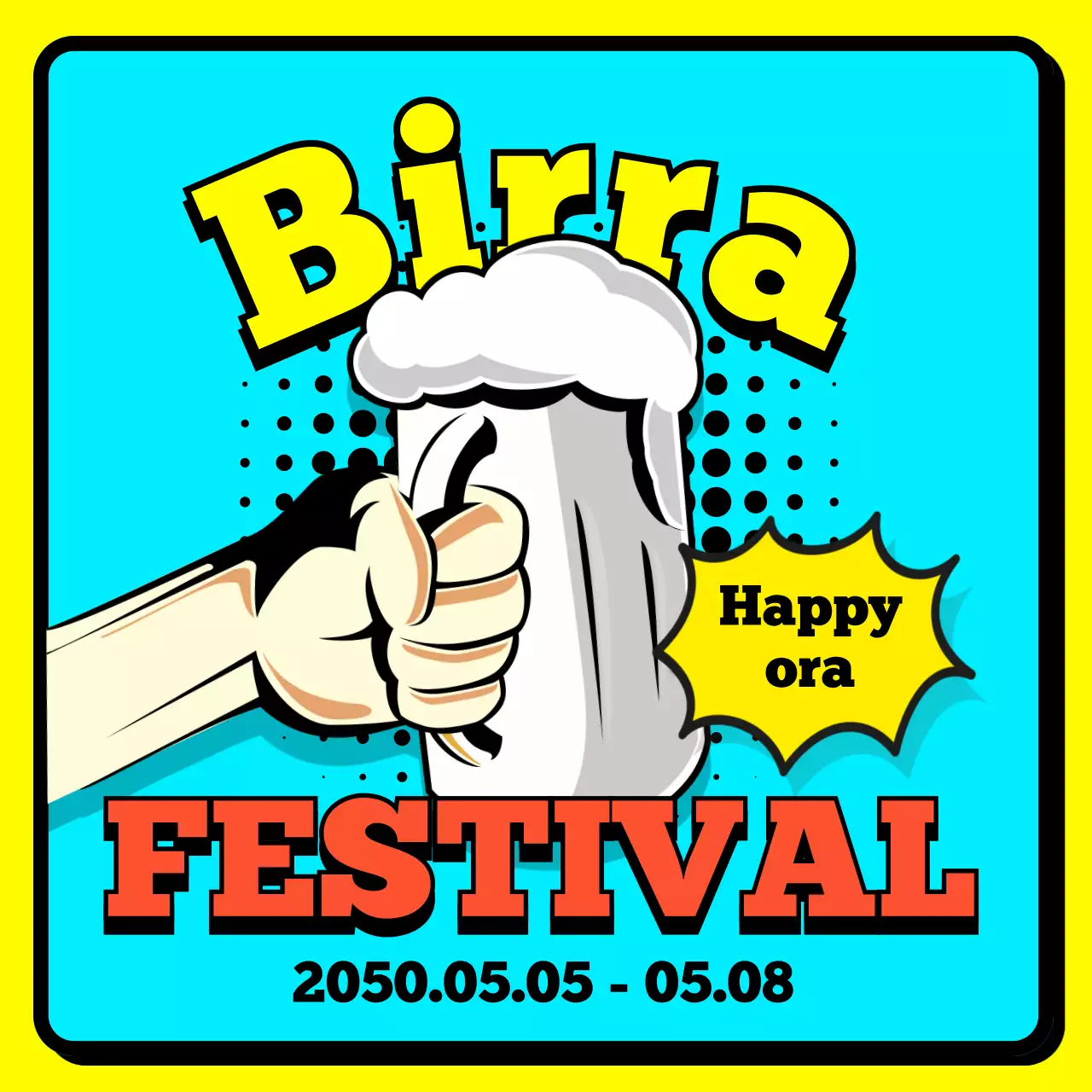 Promuovere i festival della birra in azzurro e giallo