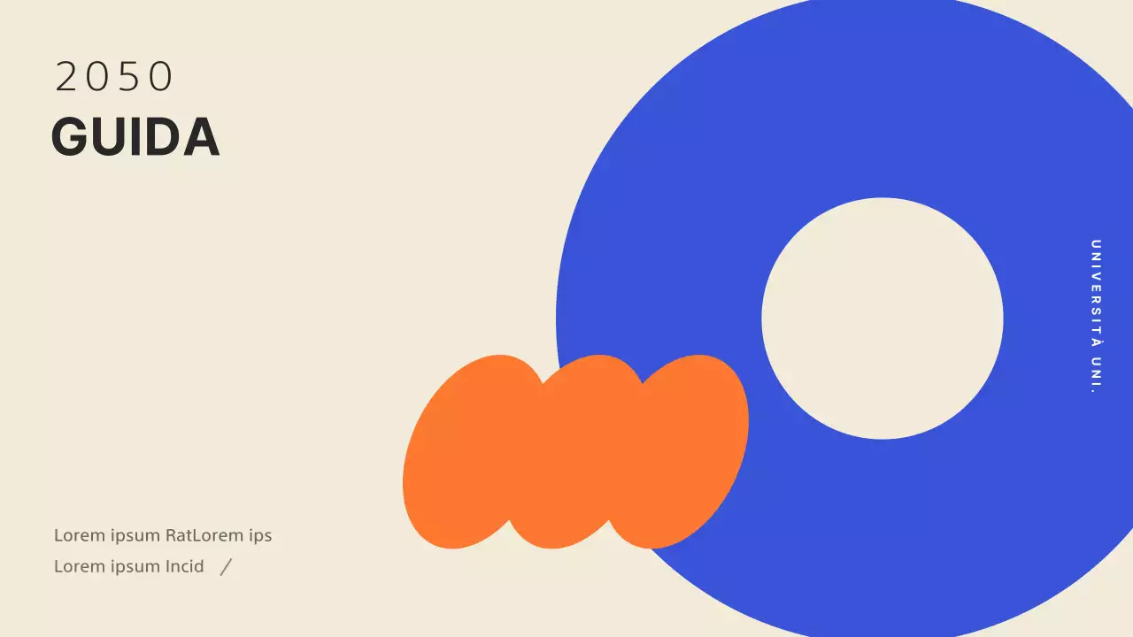 Una presentazione di orientamento con un design di tendenza, accentuato da colori vivaci.