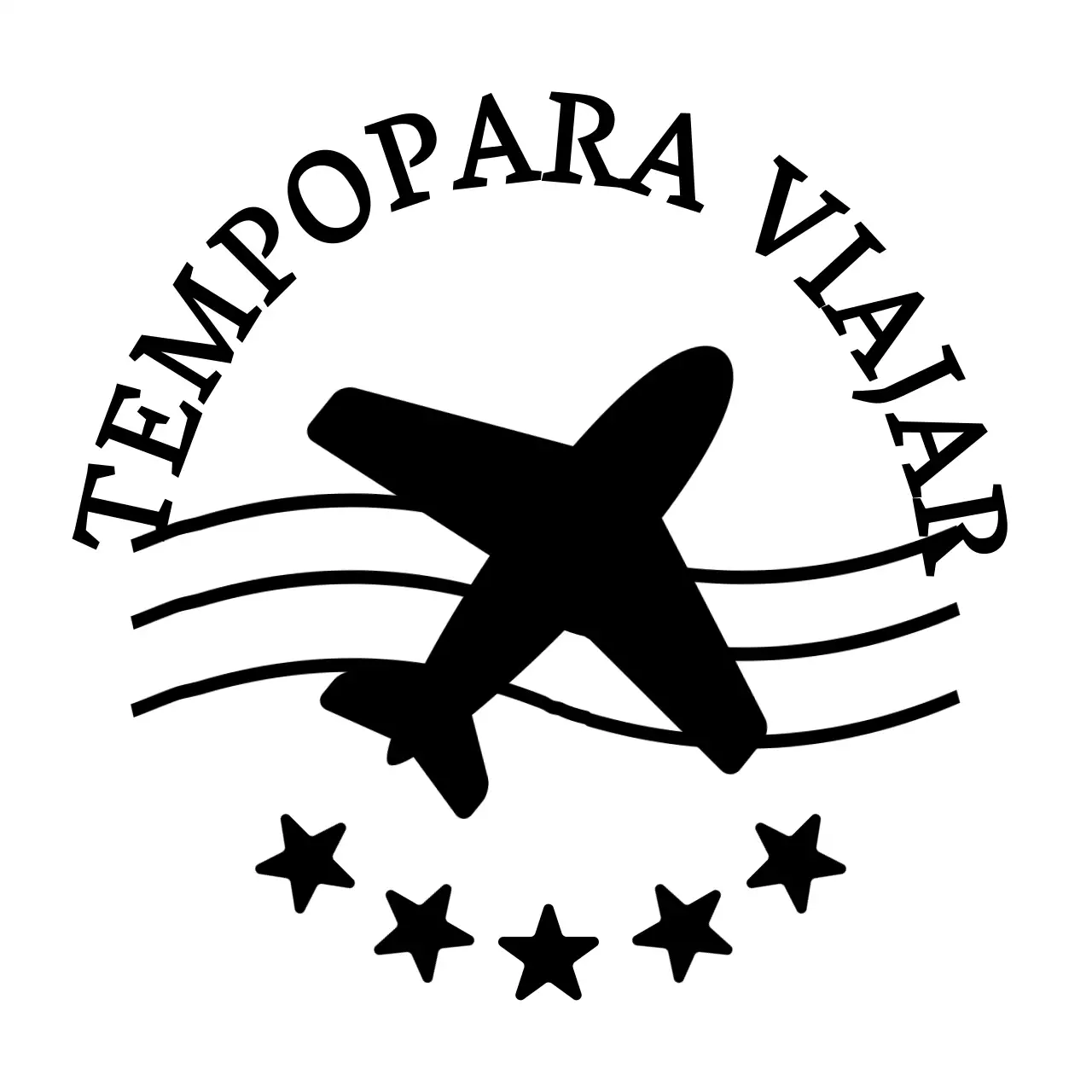 Conceito de viagem com estrelas pretas e ilustração de um avião