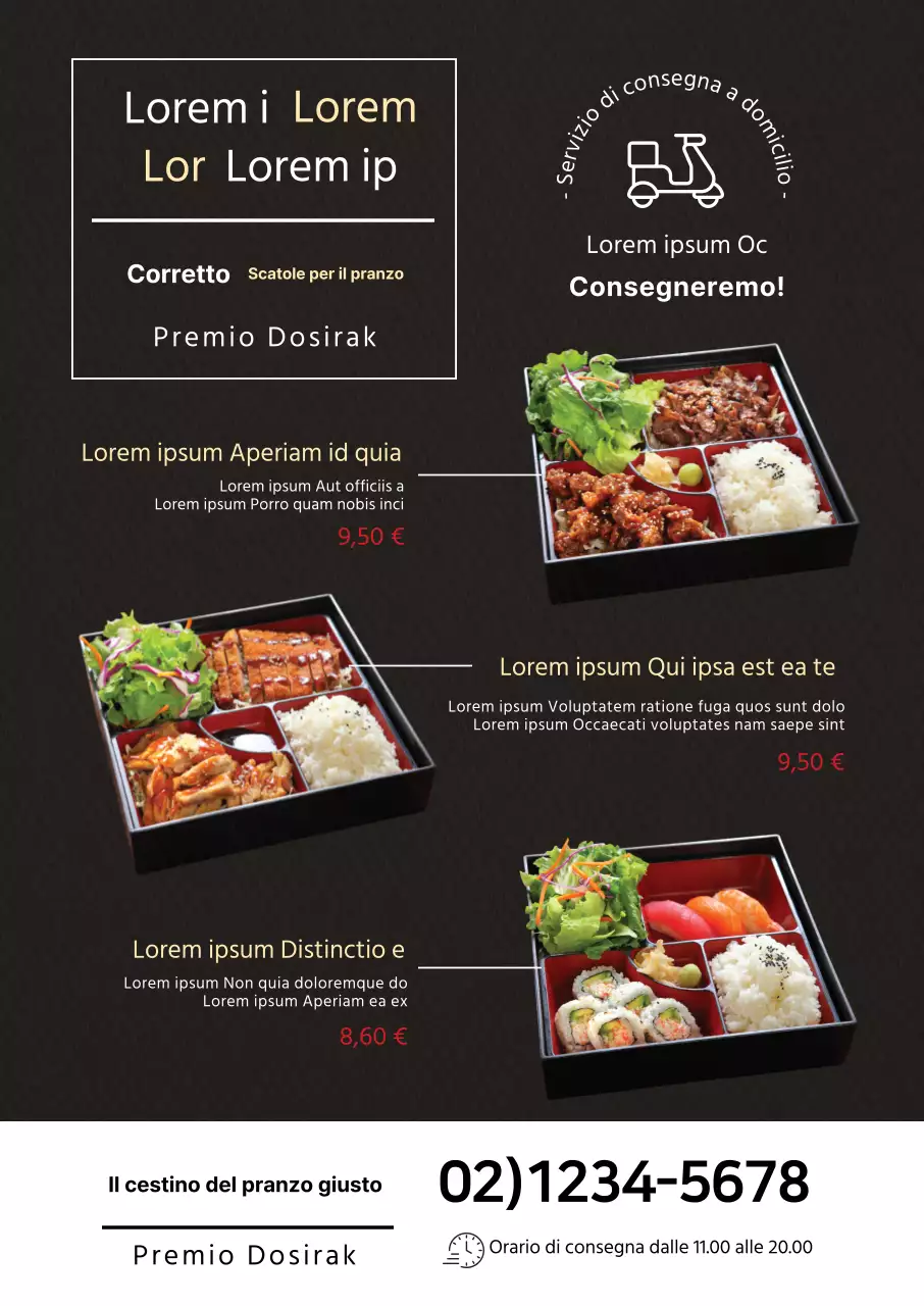 Brown photo Ristorante bento menu