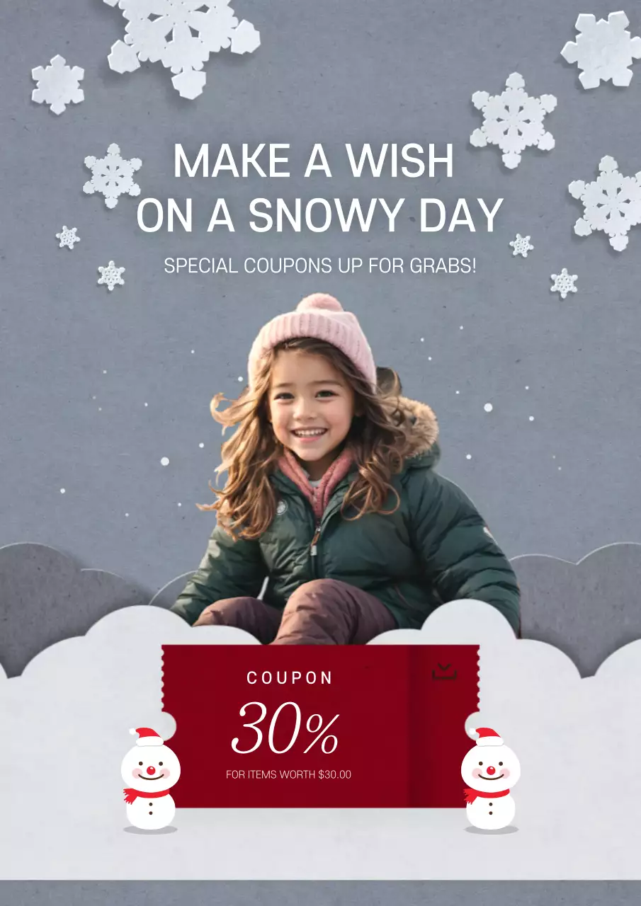 Grey Minimal Winter Promotion Poster