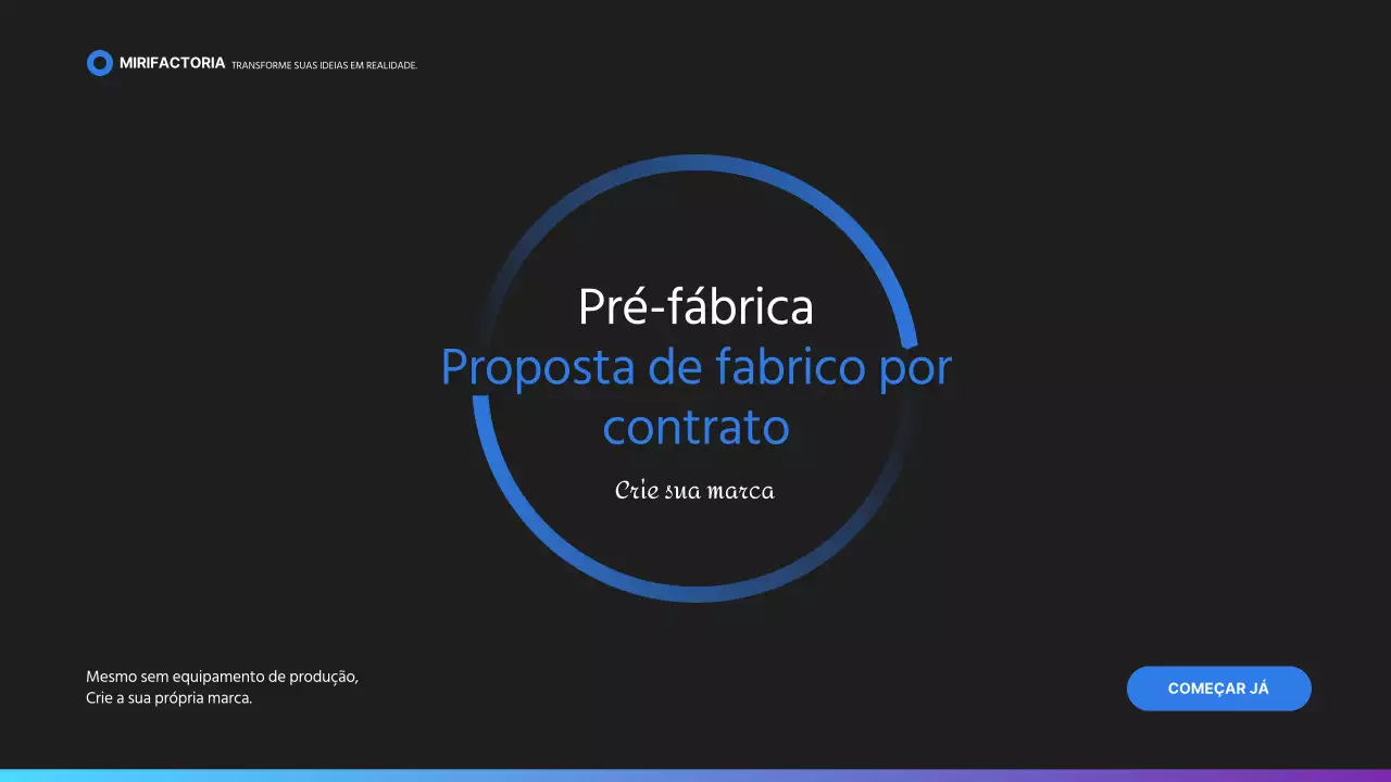 Proposta de produção em consignação em azul e preto