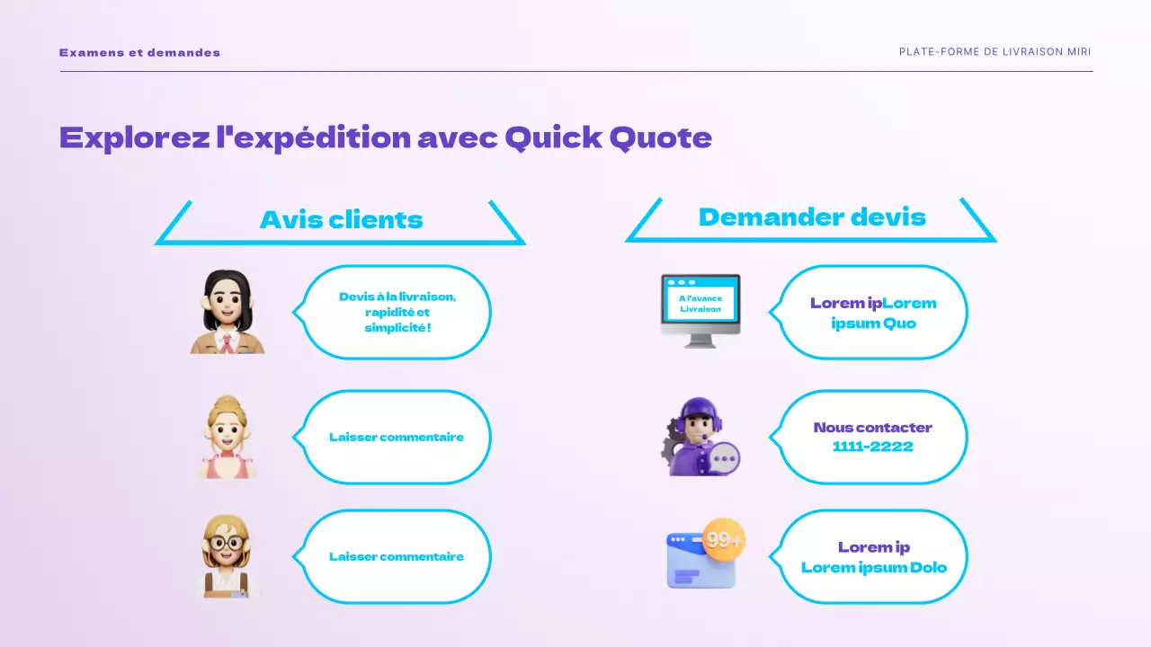 Présentation de la solution d'expédition facile purple sky Livraison