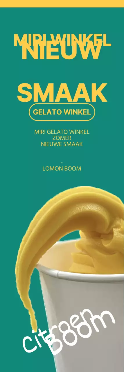 Citroen ijscafé zomermenu in geel