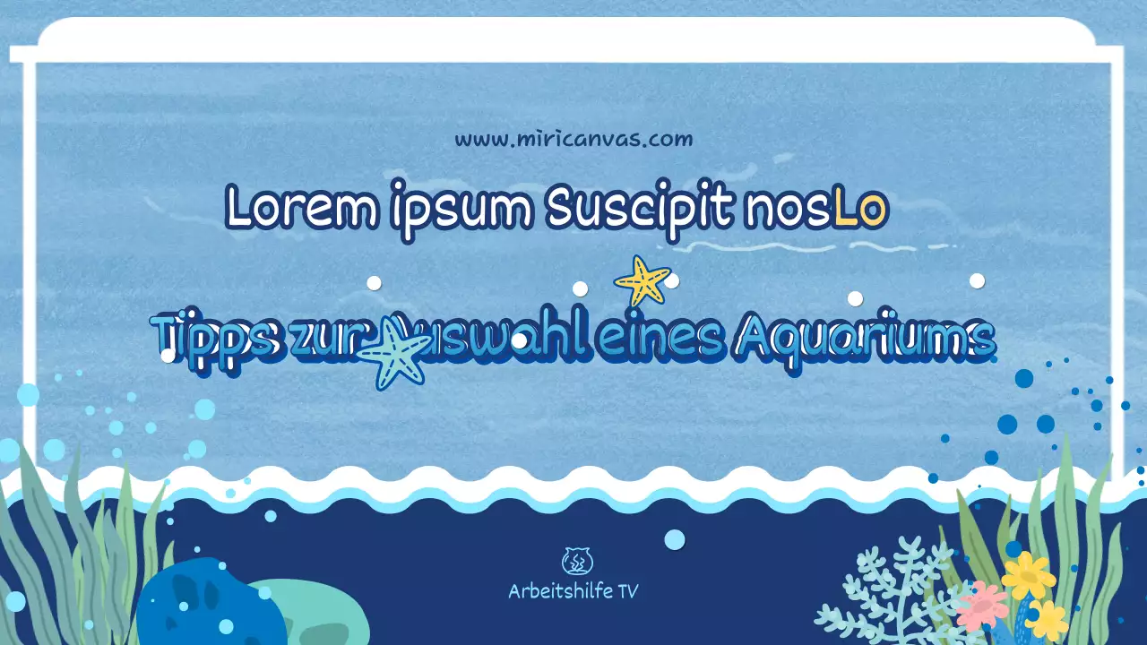 YouTube-Miniaturansicht eines niedlichen, runden Aquariums in Hellblau und Blau.