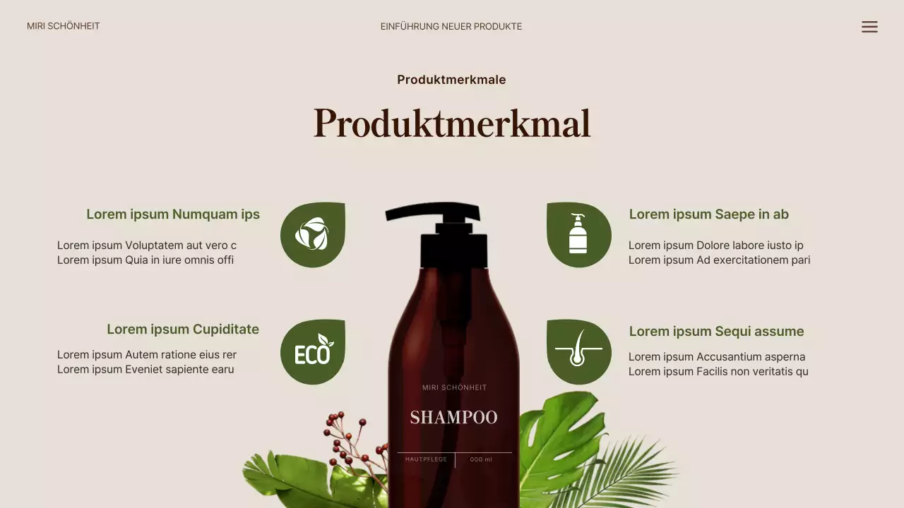 Neue Naturhaarprodukte in Grün und Beige