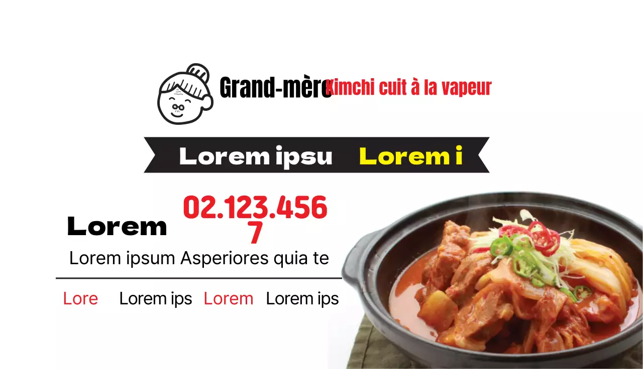 La photo rouge met en valeur le restaurant propre Kimchi Jjim