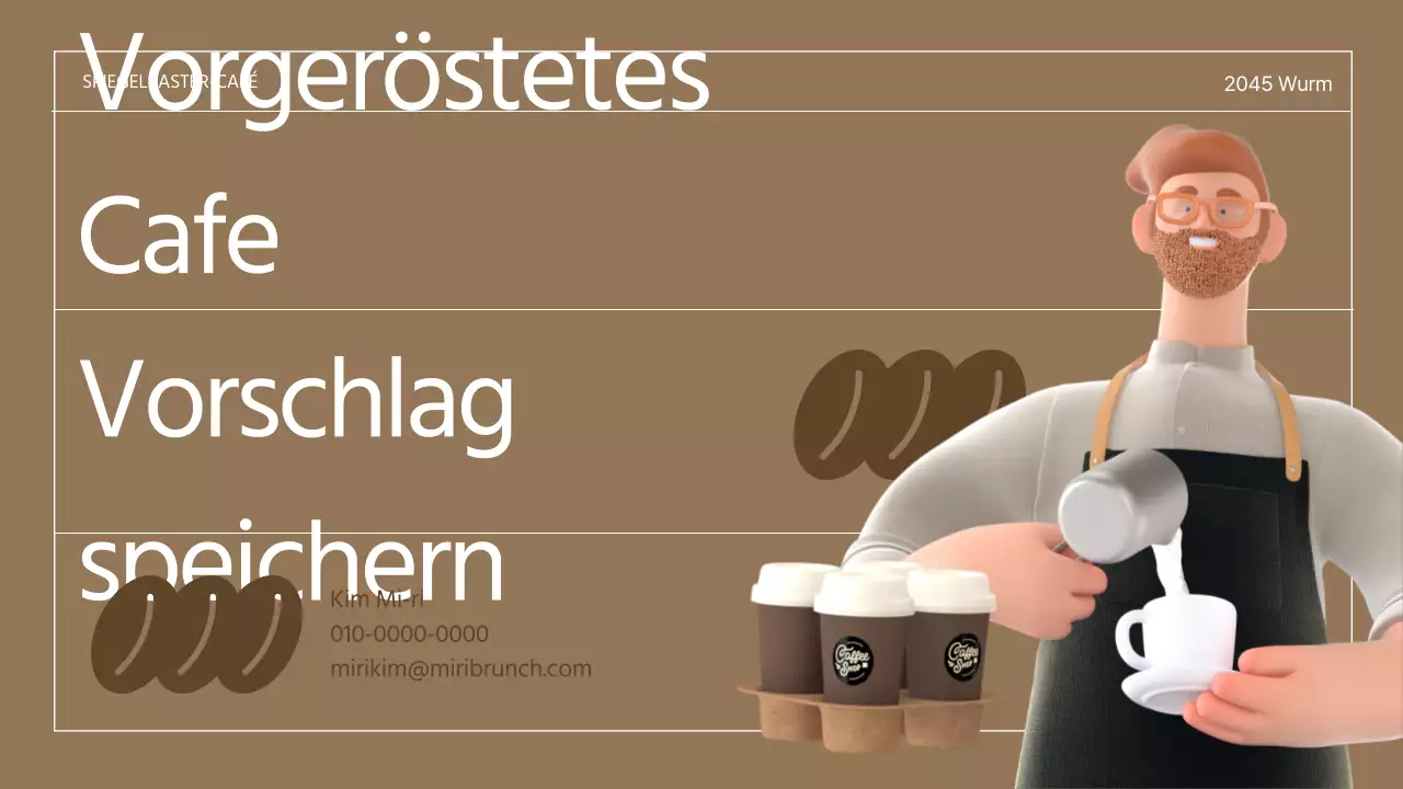 Brown 3D Illustration Retro Konzept Cafe Vorschlag für ein Cafe