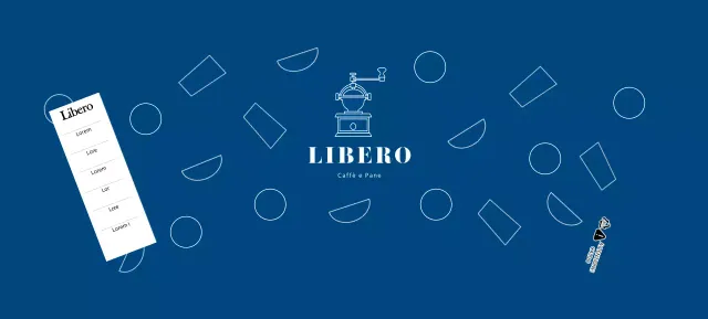 Bicchieri di carta da caffè moderni con motivo geometrico blu