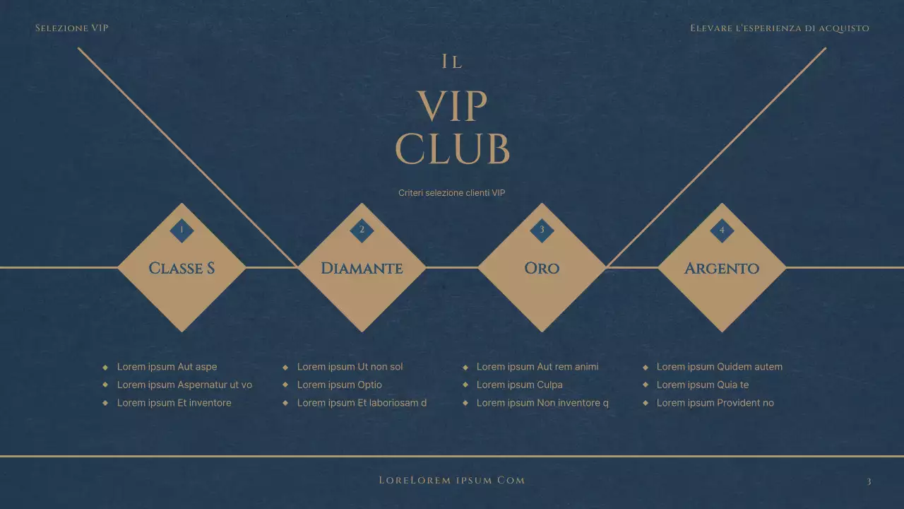 Un lussuoso club VIP di grandi magazzini in rosso e blu marino