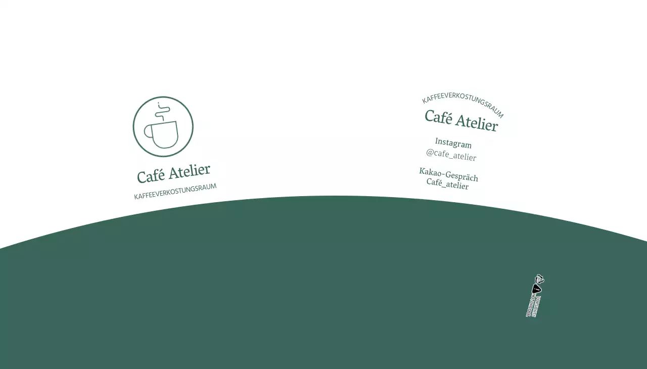 Weiß grün einfache Linie Illustration Cafe