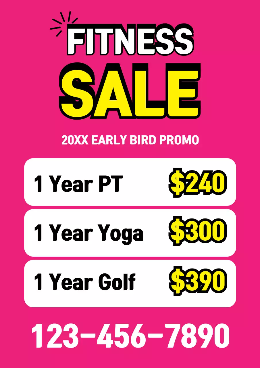 Pink Bold Fitness Promotion Poster