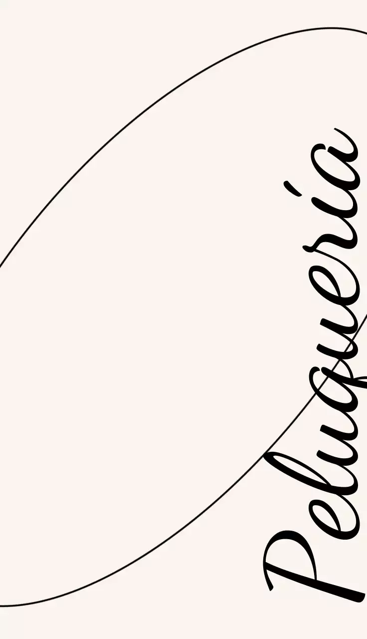 Peluquería de diseño con líneas curvas en negro y beige claro