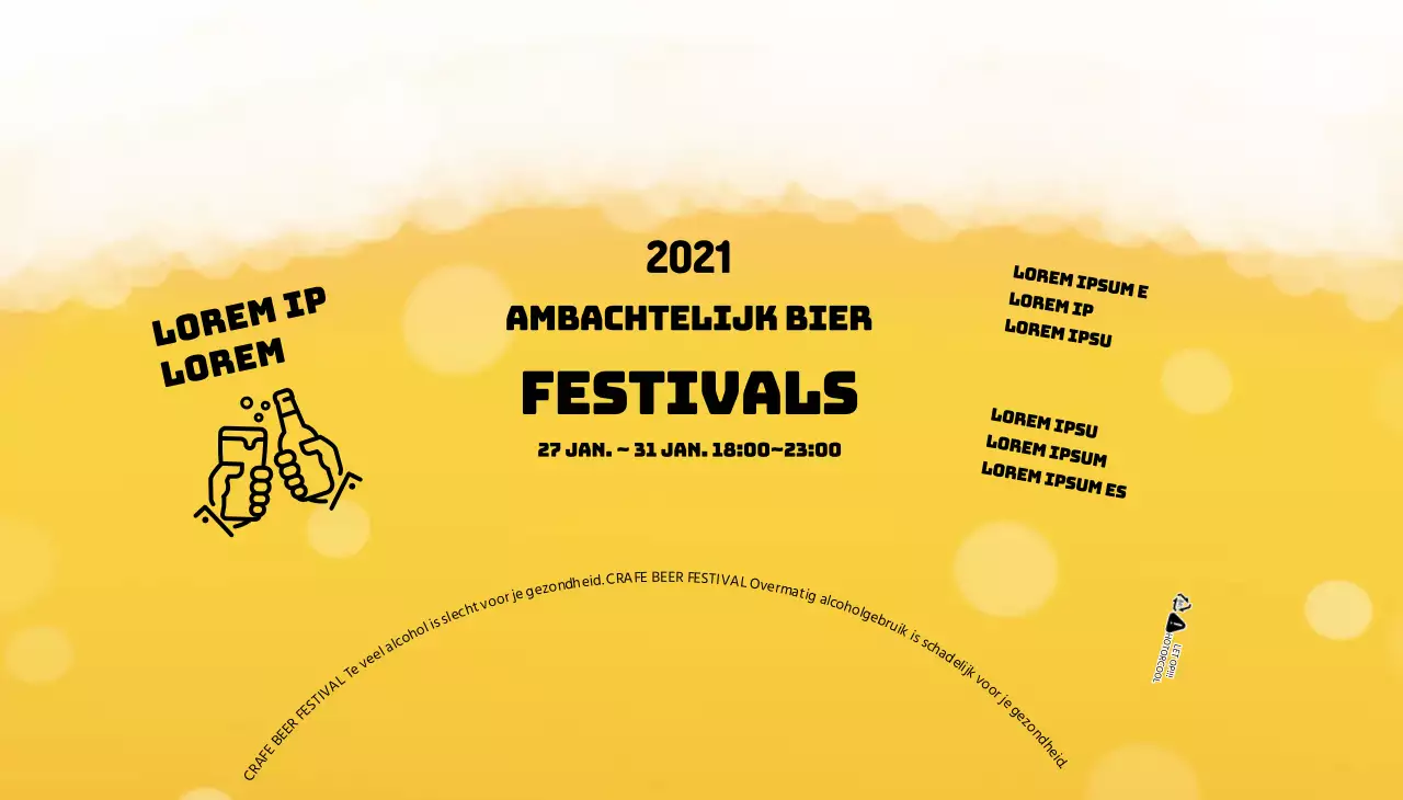 Geel schuim illustratie ambachtelijk bierfestival