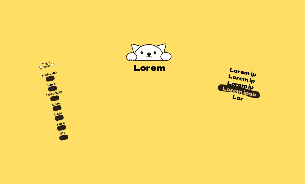 Gatto giallo illustrazione Pet Cafe