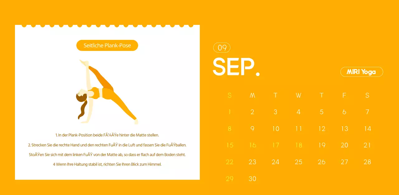 Orangefarbene Kalender zum Verschenken bei der Werbung für Ihr Yogastudio