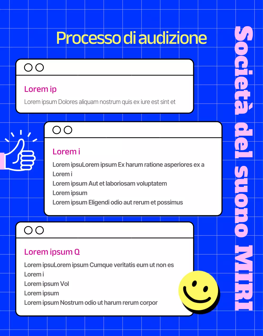 Audizioni aperte per banda con colori su sfondo nero