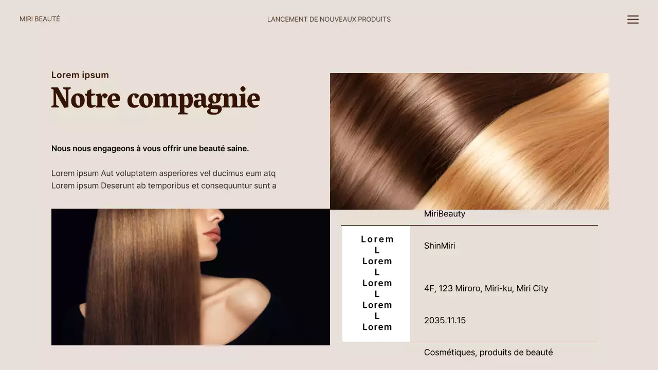 Nouveaux produits capillaires naturels en vert et beige