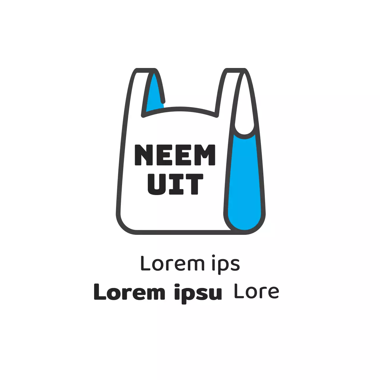 Blauw geïllustreerd meeneemetiket