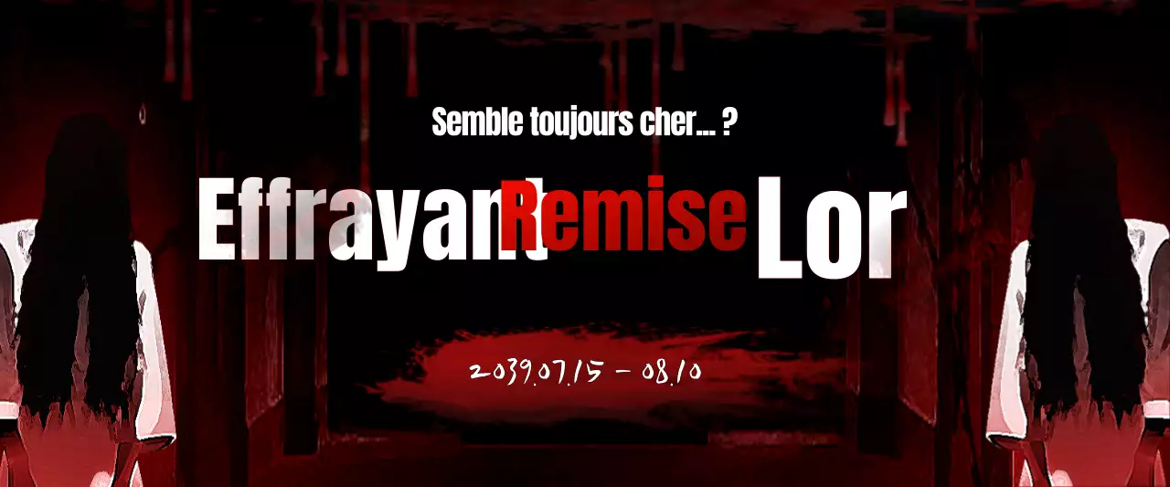 Vente du concept de l'horreur rouge et noire