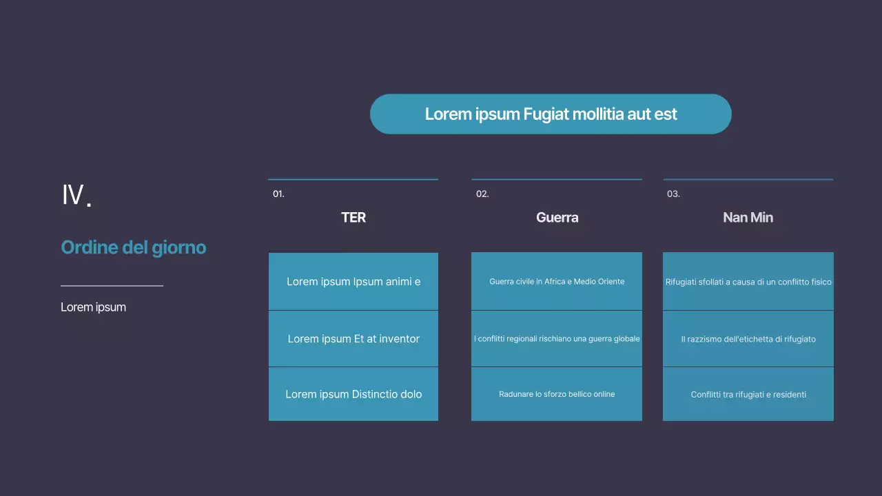 Finta presentazione di conferenza ONU semplice, blu e blu navy