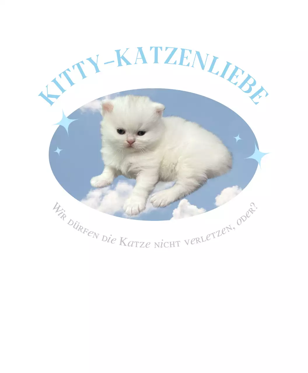 Niedliche weiße Katze mit Himmel Hintergrund