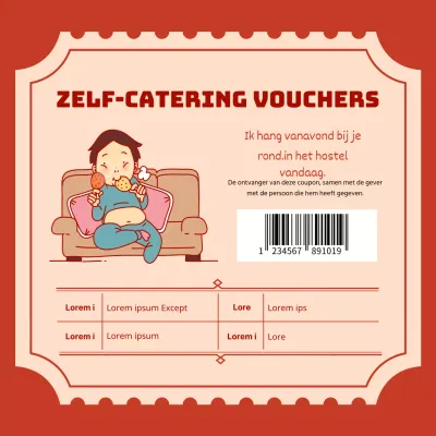 Humoristische coupons in rood