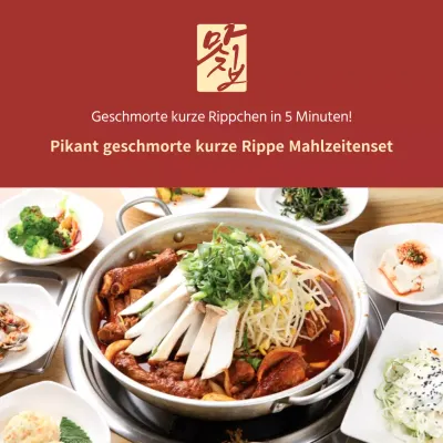 Red Restaurant Spicy Braised Short Ribs Galbi Meal Kit Food Promotion