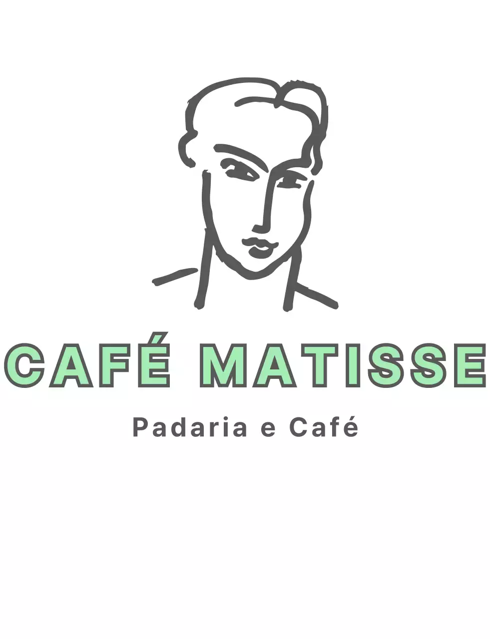 Um café cinzento-menta, com desenhos sentimentais
