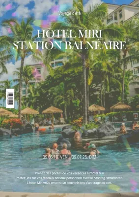 Affiche simple et photogénique sur les médias sociaux d'un hôtel