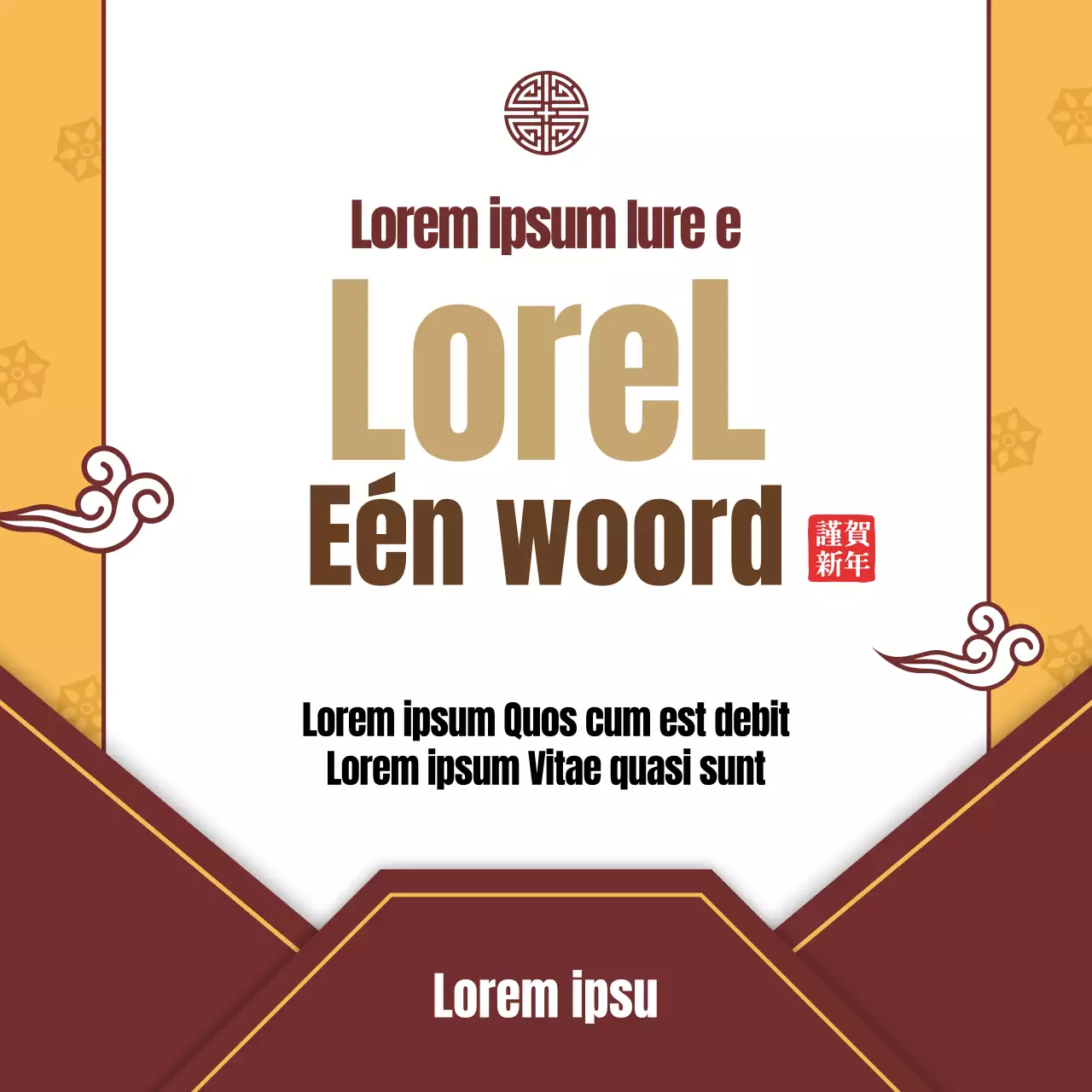 Geelbruine brievenvelop NieuwjaarsmantraEvent